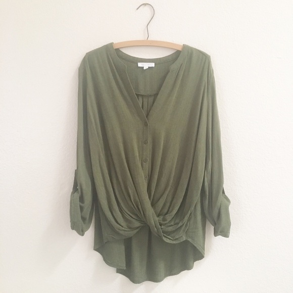 august mist Tops - August Mist Orchard CrossFront  green top